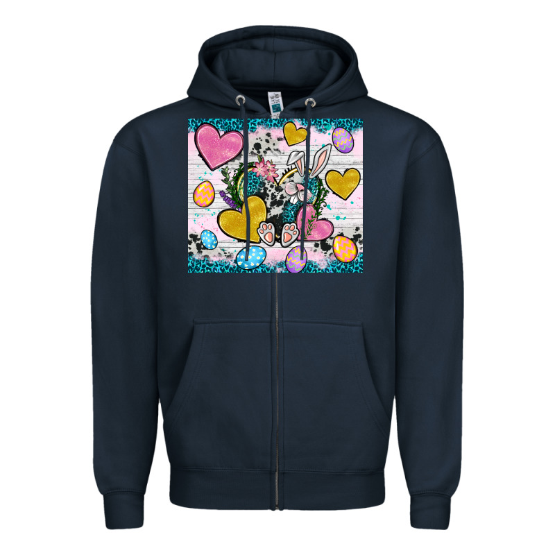Easter Hearts Cowhide Tumbler Easter Day Zipper Hoodie by Neo Western | Teevron