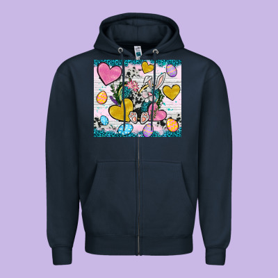 Easter Hearts Cowhide Tumbler Easter Day Zipper Hoodie Designed By Neo Western