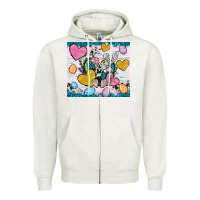 Oatmeal Heather Easter hearts Cowhide tumbler Easter Day Zipper Hoodie - Neo Western