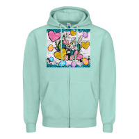 Seafoam Easter hearts Cowhide tumbler Easter Day Zipper Hoodie - Neo Western