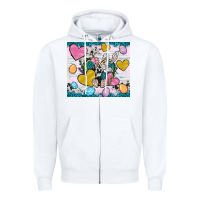 White Easter hearts Cowhide tumbler Easter Day Zipper Hoodie - Neo Western