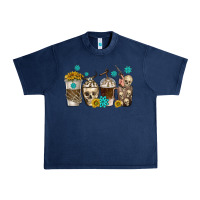 Navy coffee cups bull skull with gemstones Urban Heavy Tee - texasbilliewilder