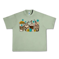 Oil Green coffee cups bull skull with gemstones Urban Heavy Tee - texasbilliewilder