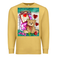 Antique Gold candy jar with bear  air Premium Sweatshirt - AdoDesignShop