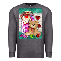 Charcoal Heather candy jar with bear  air Premium Sweatshirt - AdoDesignShop