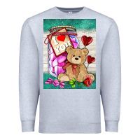 Heather Grey candy jar with bear  air Premium Sweatshirt - AdoDesignShop