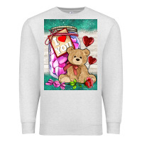 Oatmeal Heather candy jar with bear  air Premium Sweatshirt - AdoDesignShop