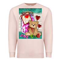 Pale Pink candy jar with bear  air Premium Sweatshirt - AdoDesignShop