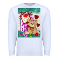 White candy jar with bear  air Premium Sweatshirt - AdoDesignShop