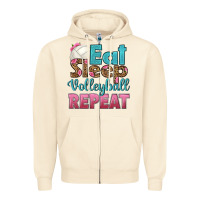 Sandshell eat sleep volleyball repeat Zipper Hoodie - HRA Design Shop