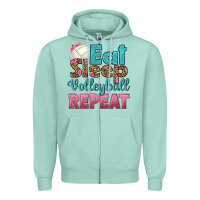 Seafoam eat sleep volleyball repeat Zipper Hoodie - HRA Design Shop