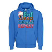 True Royal eat sleep volleyball repeat Zipper Hoodie - HRA Design Shop