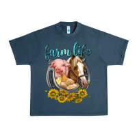 Midnight Navy chicken pig horse farm life Urban Heavy Tee - texasbilliewilder