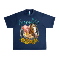 Navy chicken pig horse farm life Urban Heavy Tee - texasbilliewilder