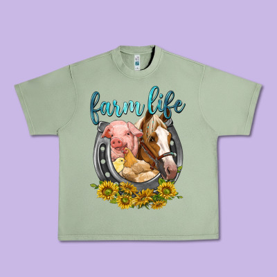 Urban Heavy Tee chicken pig horse farm life