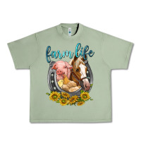Oil Green chicken pig horse farm life Urban Heavy Tee - texasbilliewilder