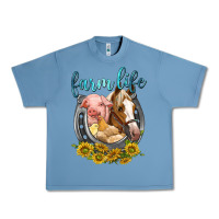 Pebble Blue chicken pig horse farm life Urban Heavy Tee - texasbilliewilder