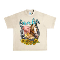 Sandshell chicken pig horse farm life Urban Heavy Tee - texasbilliewilder
