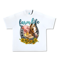 White chicken pig horse farm life Urban Heavy Tee - texasbilliewilder