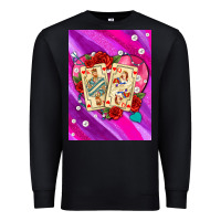 Black playing cards with pearls and glitter air Premium Sweatshirt - AdoDesignShop