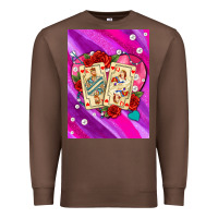 Chestnut playing cards with pearls and glitter air Premium Sweatshirt - AdoDesignShop