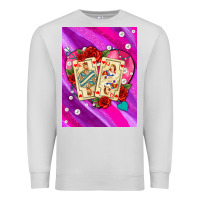 Dove Grey playing cards with pearls and glitter air Premium Sweatshirt - AdoDesignShop