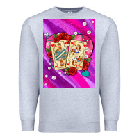 Heather Grey playing cards with pearls and glitter air Premium Sweatshirt - AdoDesignShop