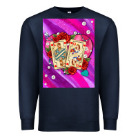 Navy playing cards with pearls and glitter air Premium Sweatshirt - AdoDesignShop
