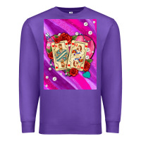 Purple playing cards with pearls and glitter air Premium Sweatshirt - AdoDesignShop