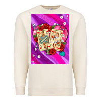 Sandshell playing cards with pearls and glitter air Premium Sweatshirt - AdoDesignShop