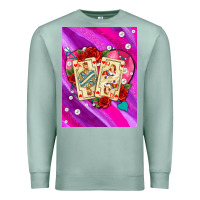Seafoam playing cards with pearls and glitter air Premium Sweatshirt - AdoDesignShop