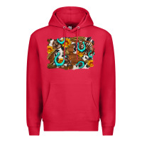 Cardinal western cowhide horseshoe sunflower background Premium Hoodie - AdoDesignShop