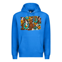 True Royal western cowhide horseshoe sunflower background Premium Hoodie - AdoDesignShop