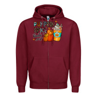 Burgundy pumpkin spice kinda girl Zipper Hoodie - CowhideDigitalArt