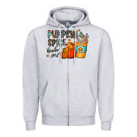Heather Grey pumpkin spice kinda girl Zipper Hoodie - CowhideDigitalArt