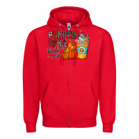 Red pumpkin spice kinda girl Zipper Hoodie - CowhideDigitalArt