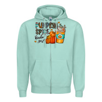 Seafoam pumpkin spice kinda girl Zipper Hoodie - CowhideDigitalArt