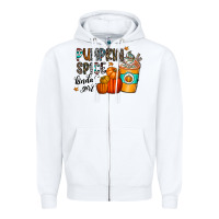 White pumpkin spice kinda girl Zipper Hoodie - CowhideDigitalArt
