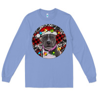 Colony Blue pitbull and buffalo plaid Long Sleeve Tee - RanaPortraitStore
