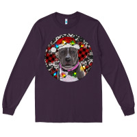 Plum pitbull and buffalo plaid Long Sleeve Tee - RanaPortraitStore