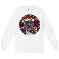 White pitbull and buffalo plaid Long Sleeve Tee - RanaPortraitStore