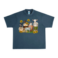 Midnight Navy coffee cups goats Urban Heavy Tee - texasbilliewilder