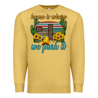 Antique Gold home is where we park it Premium Sweatshirt - Artiststas