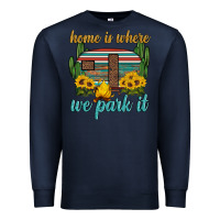 Navy home is where we park it Premium Sweatshirt - Artiststas
