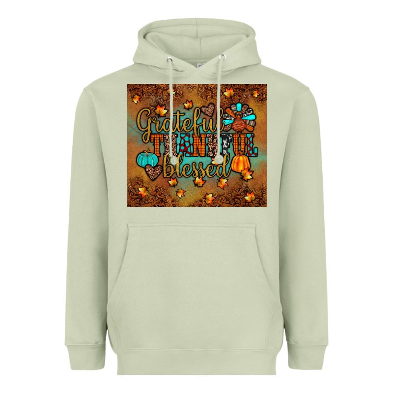 Grateful Thankful Blessed Turkey Heavyweight Hoodie by JahusDesignShop | Teevron