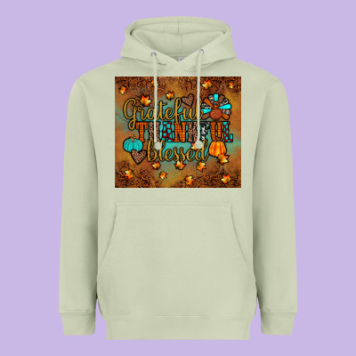 Grateful Thankful Blessed Turkey Heavyweight Hoodie Designed By Jahusdesignshop