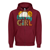 Burgundy love my girl volleyball Zipper Hoodie - HRA Design Shop