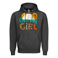 Charcoal Heather love my girl volleyball Zipper Hoodie - HRA Design Shop