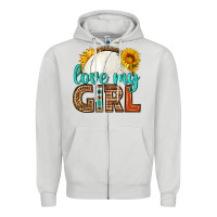Dove Grey love my girl volleyball Zipper Hoodie - HRA Design Shop