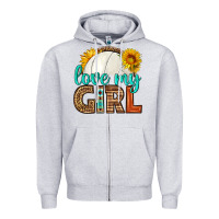 Heather Grey love my girl volleyball Zipper Hoodie - HRA Design Shop